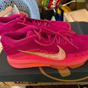 Nike Women's Vibrant Pink and Neon Orange Athletic Shoes
